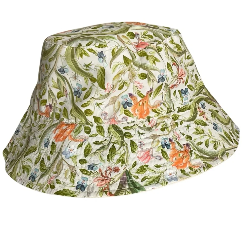 NWT Fable England Green Floral Bucket Hat Botanical Print Item 45020 - Picture 3 of 9